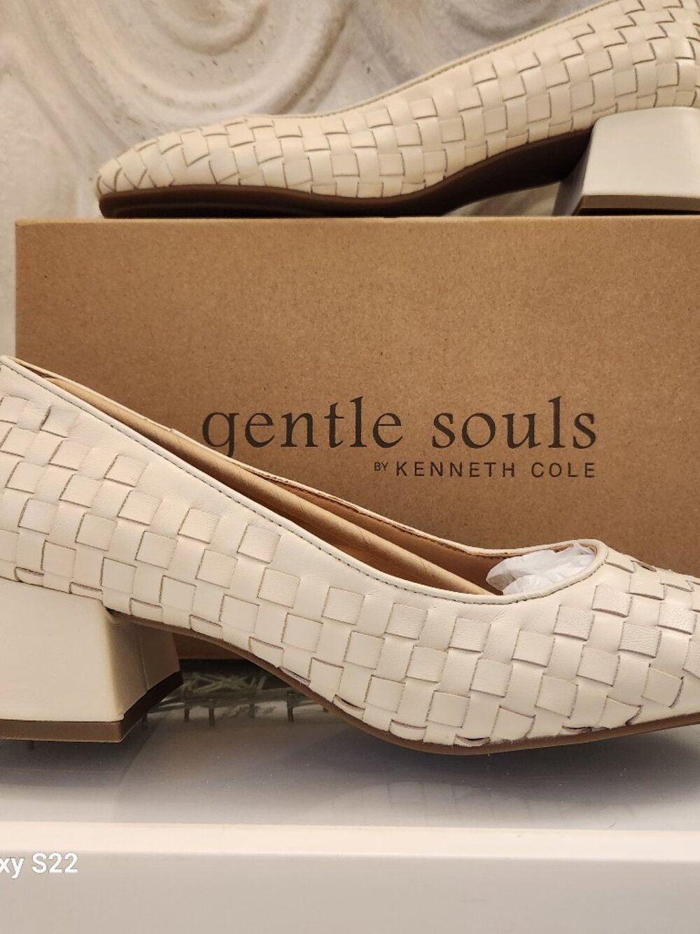 Gentle Souls Stone "Lancine" Woven Block Heels. NIB. Size 8.5.